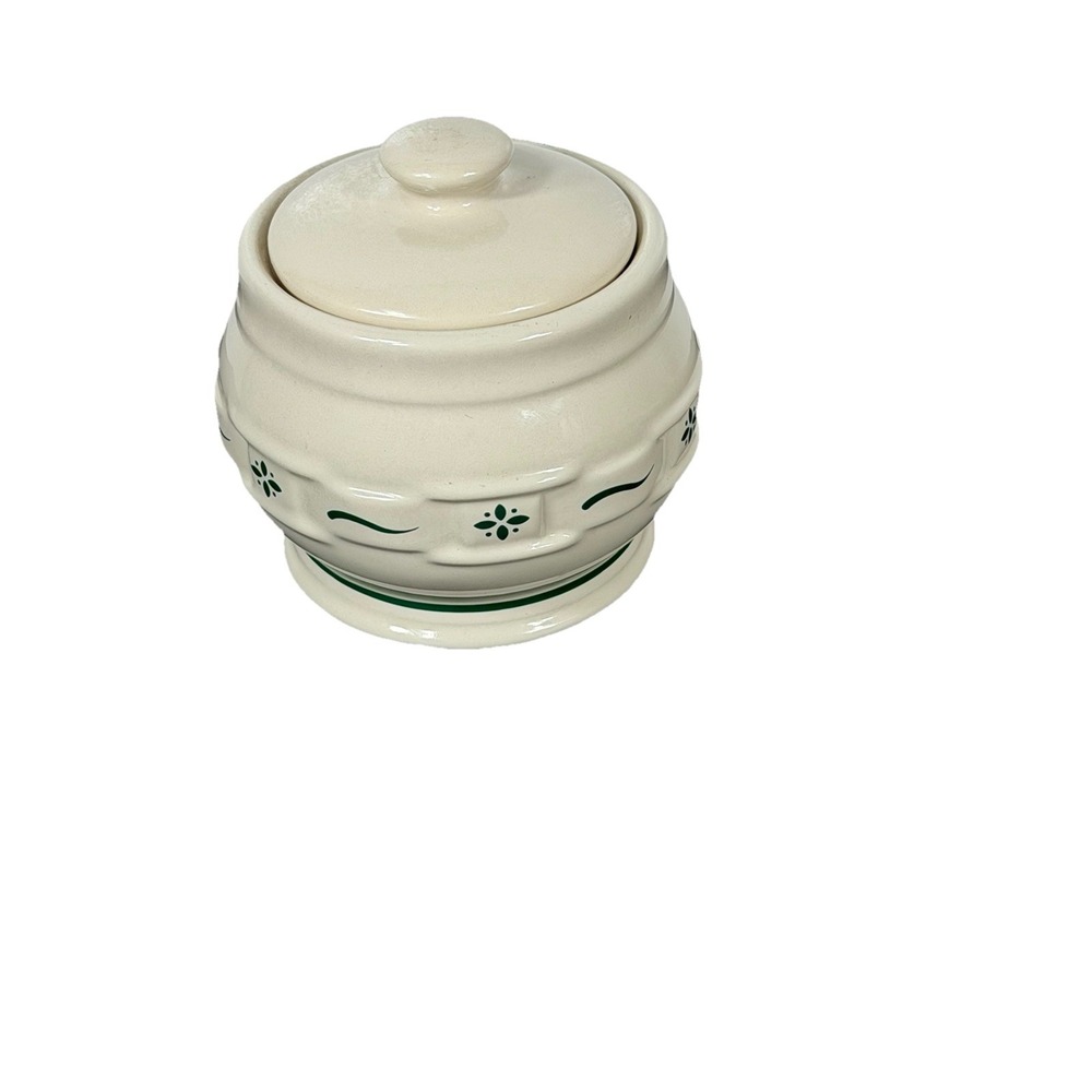 Longaberger woven traditions Heritage green sugar bowl w lid - Picture 3 of 9